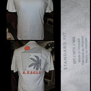 American Eagle Outfitters White Graphic Tee